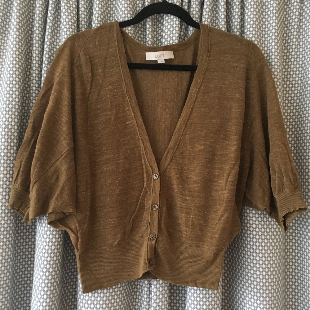 LOFT Slouchy Linen Cardigan